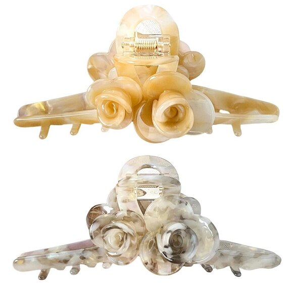 Large Cellulose Acetate Hair Claw Clips Tortoise Shell 2 Pack for Women main image 4